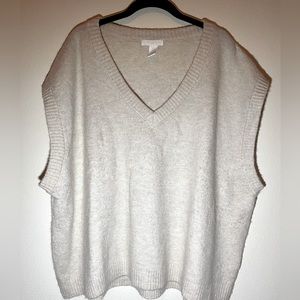 H&M Sleeveless Sweater V-neck Cream sz XL